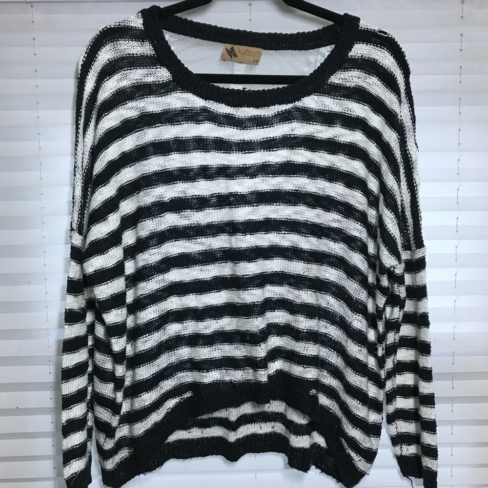 Black and white striped sweater